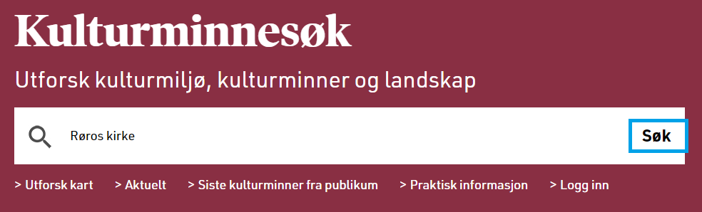 Søk i Kulturminnesøk