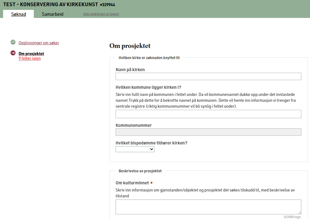 Fyll ut søknaden