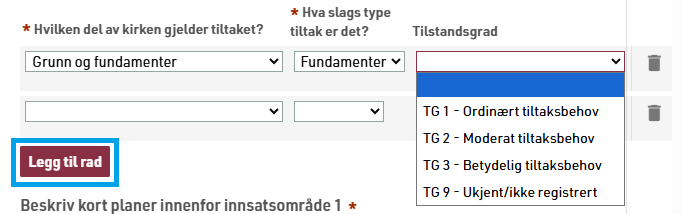 Kategorisering av tiltak