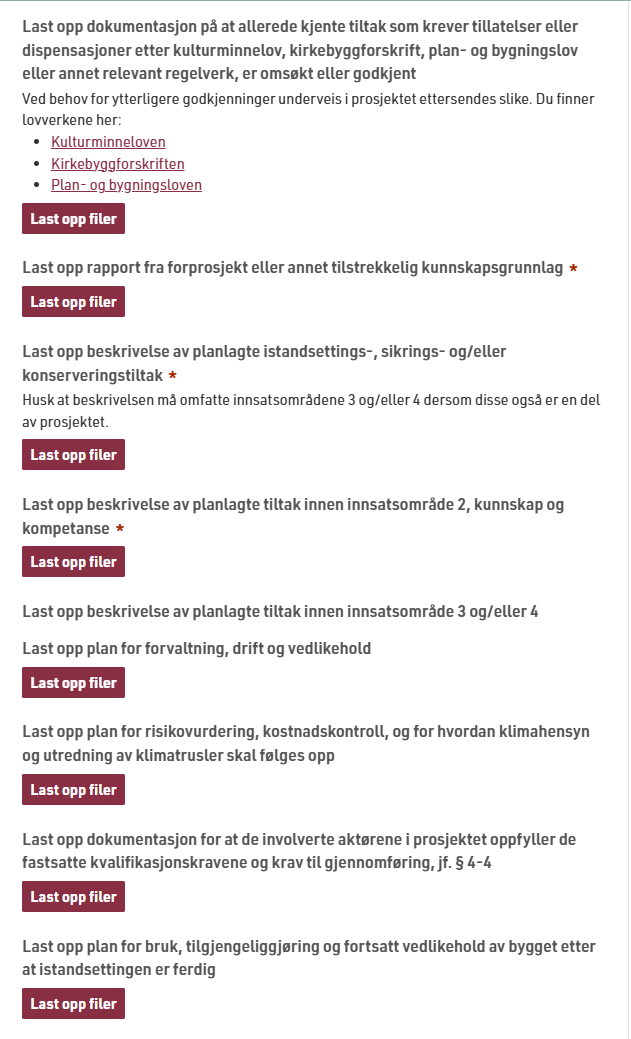 Last opp dokumentasjon