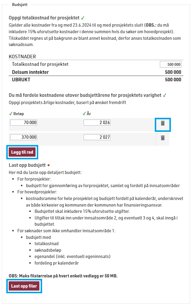Budsjett overordnet forprosjekt