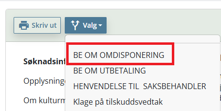 Nedtrekksmeny splittpil