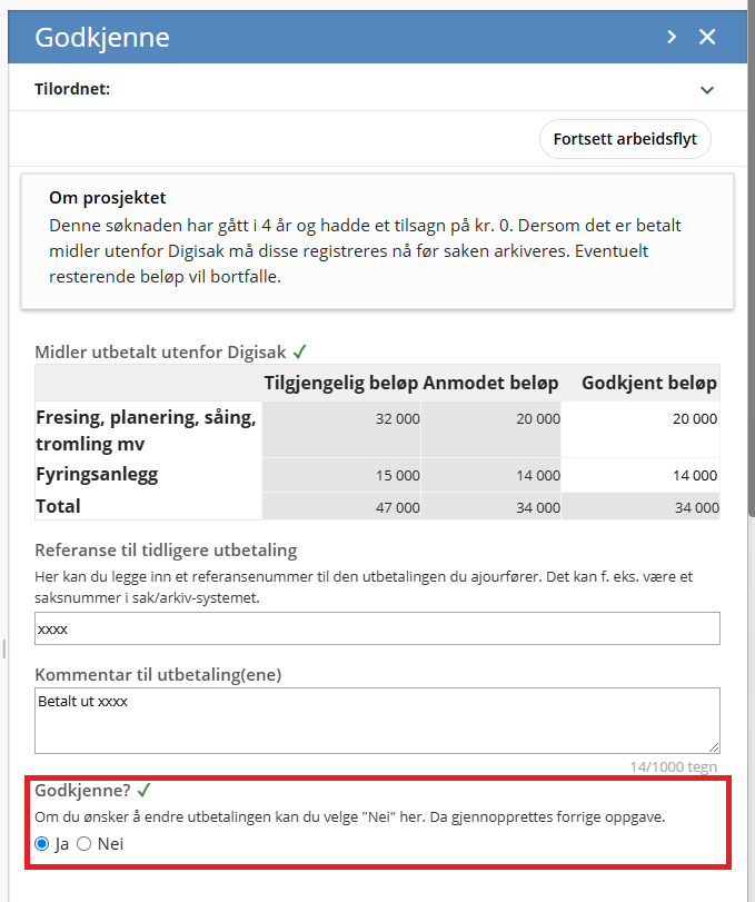 Godkjenne registrering