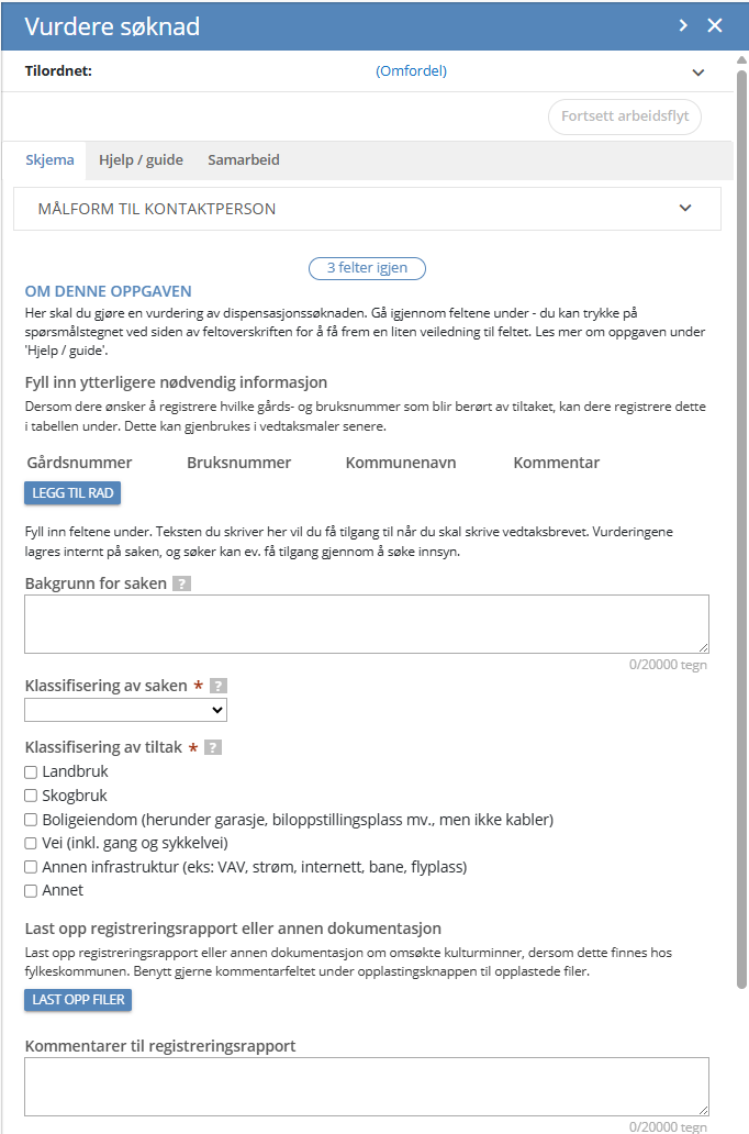 Vurdere søknad