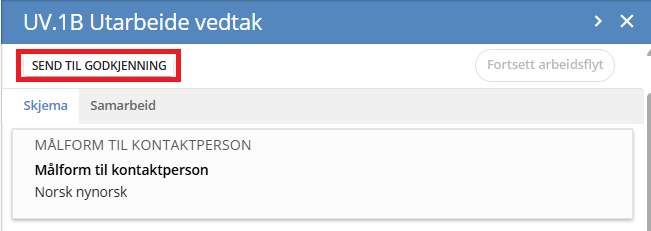 Send til godkjenning