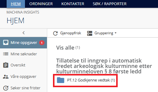 Godkjenne vedtak