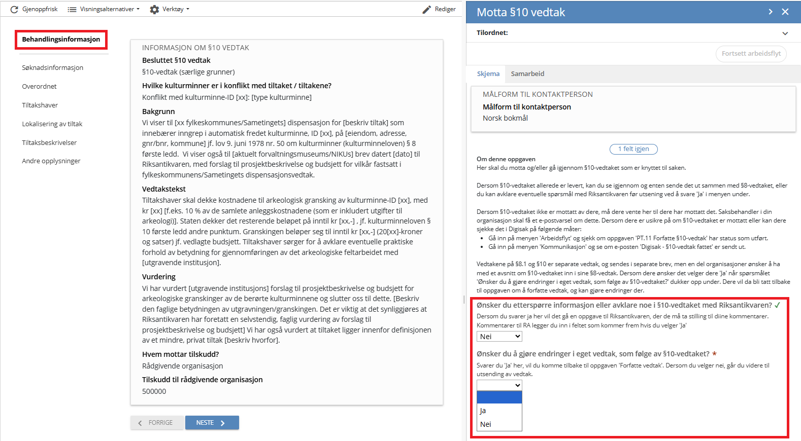 ppgaven Mota § 10-vedtak