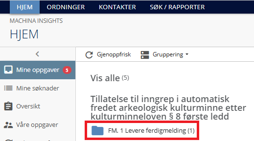 Mappen Levere ferdigmelding