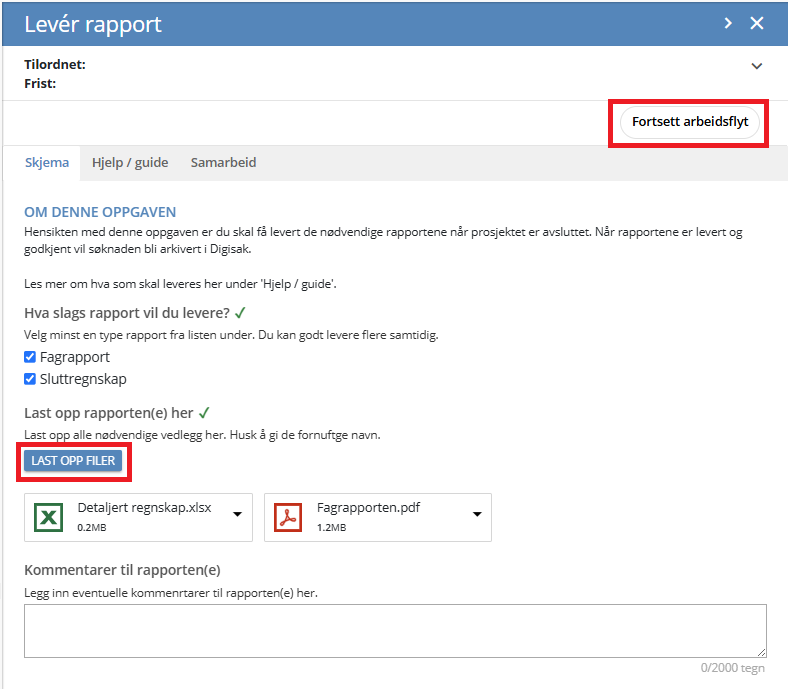 Oppgaven Lever rapport