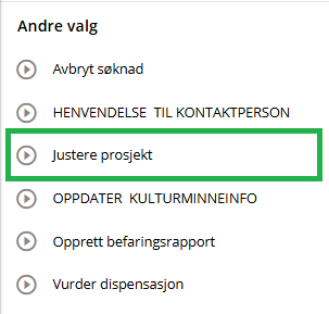 Starte prosess justere prosjekt