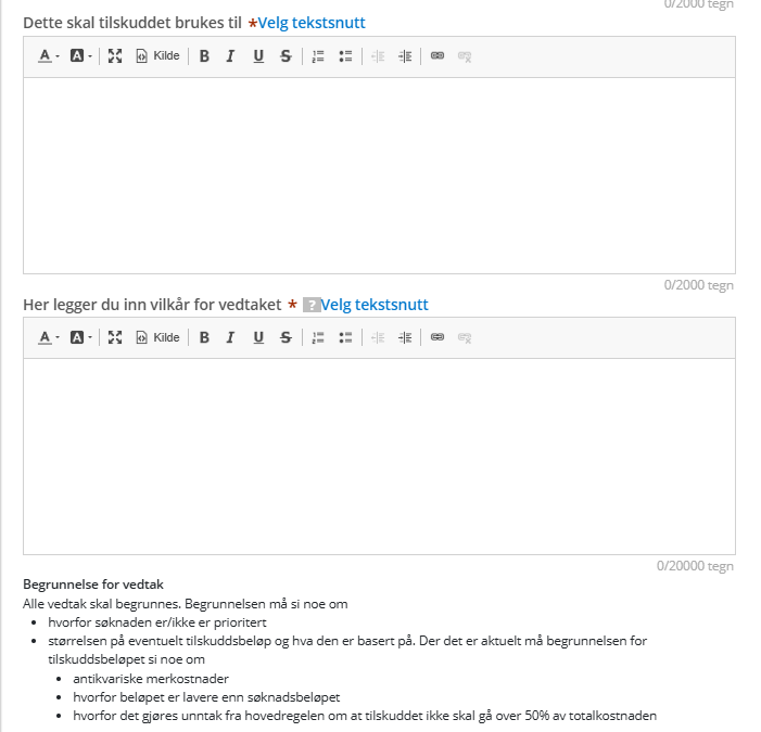 Forfatte tilskuddsvedtak 3