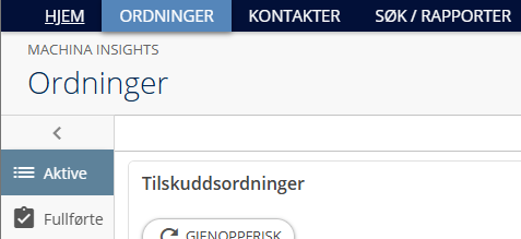 klikke på aktive ordninger