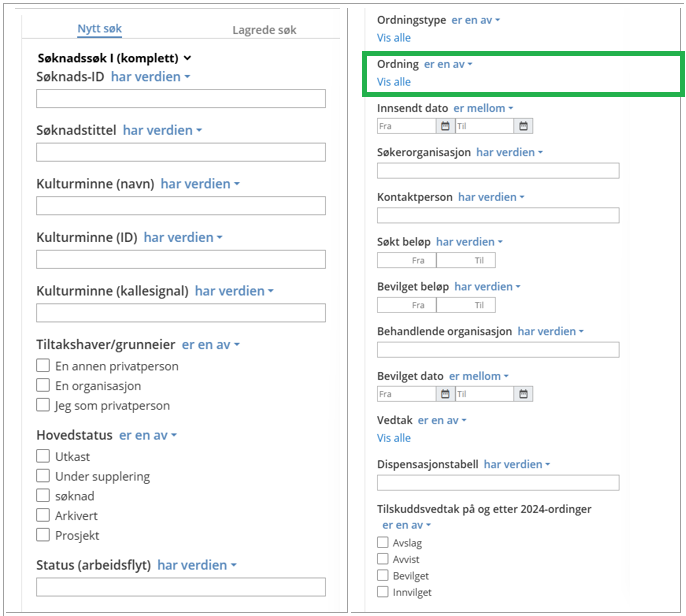 Søknadssøk I (komplett)